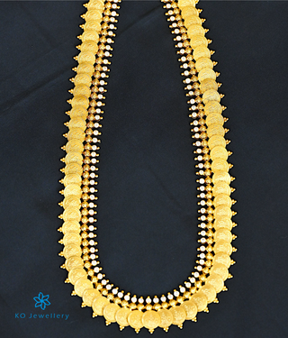 The Classic Laxmi Kasu-malai Long Necklace (White)