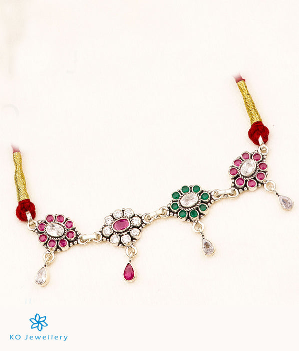 The Maryam Silver Gemstone Necklace (White/Green)