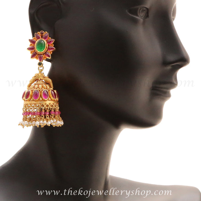 Gold dipped jhumka buy online 