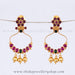 Red stone gold plated ear drops