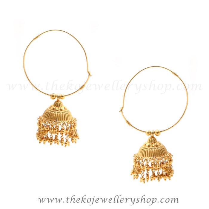 Online shopping gold plated silver bali jhumka