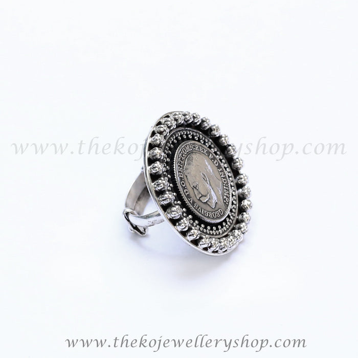 office wear coin jewelry antique silver ring