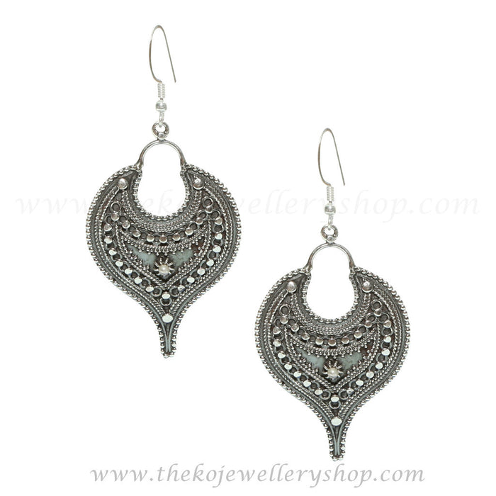 Sterling silver intricate contemporary hooked earrings shop online 