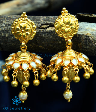 The Vidvat Silver Pearl Jhumka