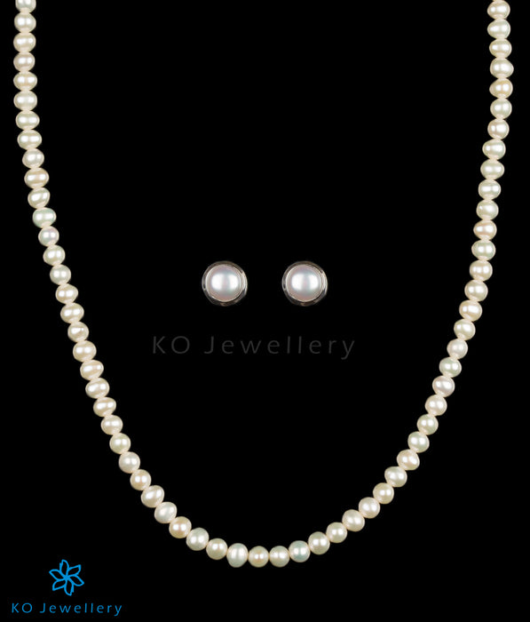 Buy pearl string necklace with earrings India