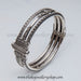 Three layered intricate handcrafted pure silver bangle 