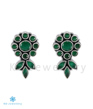 The Pritha Silver Gemstone Earrings (Green)