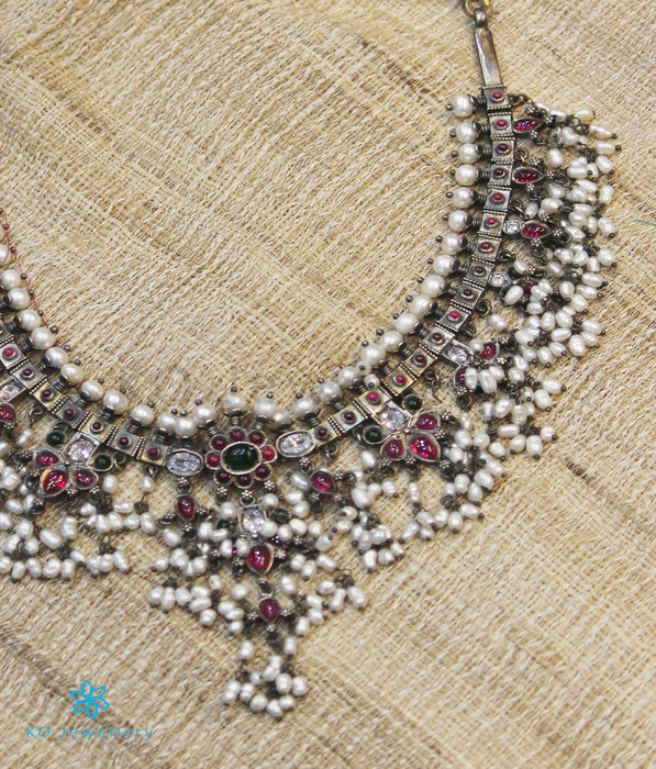 The Pavana Silver Guttapusalu Necklace