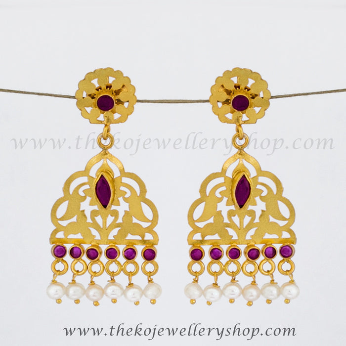 Bridal collection hand crafted gold plated earrings