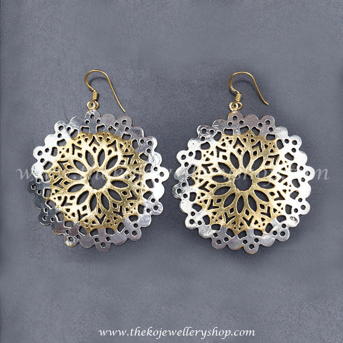 Gold dipped pure silver earring for women