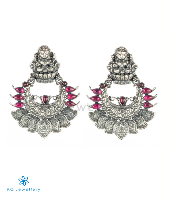 The Padmakshi Antique Silver Chand Bali (Oxidised)
