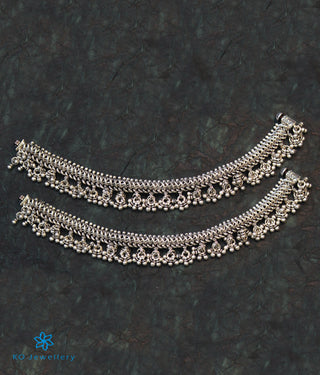The Nritya Bridal Silver Anklets