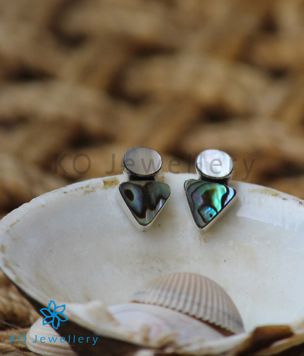 The Bhumi Silver Abalone Earrings