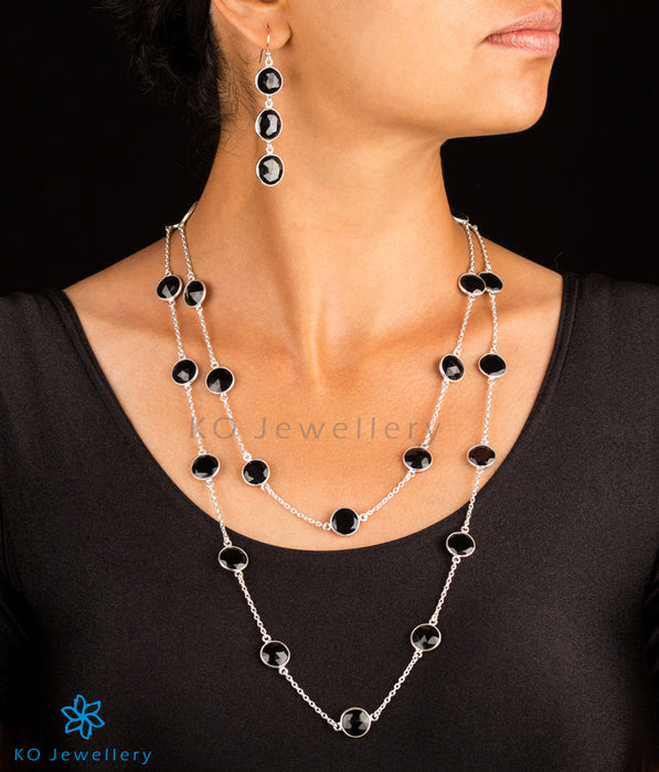 Silver and semi precious black onyx jewellery