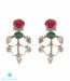 Red and green zircon silver earrings online
