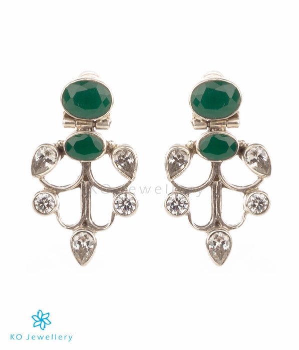 Green zircon earrings in contemporary design