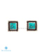 Square shaped tiny turquoise earrings for daily wear