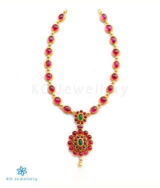The Pranuthi Silver Kempu Necklace