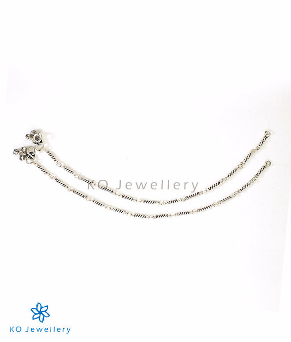 Simple light weight silver anklets 