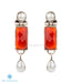 Fine pearl and red onyx earrings online