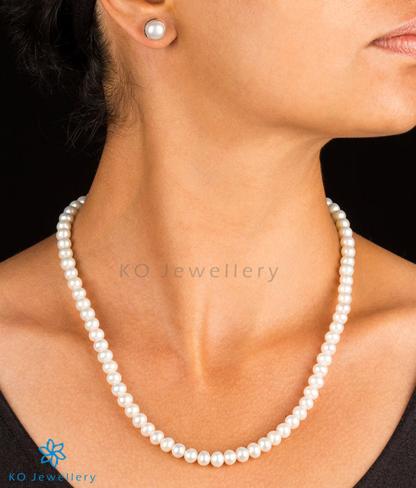 The Damini Silver Pearl Necklace