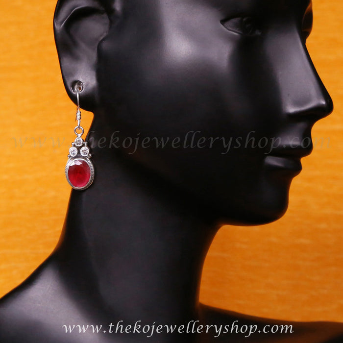 low price silver earrings red light earrings