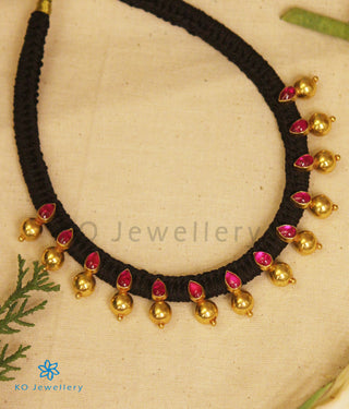 The Pahal Silver Choker Necklace (Red)