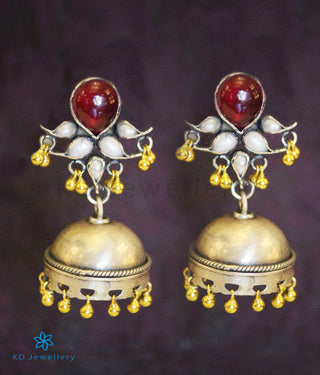 The Prayag Silver Antique Jhumka (Two-Tone)