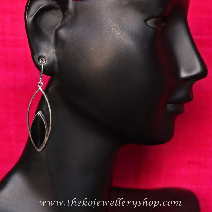 The Sana Black Silver Earrings
