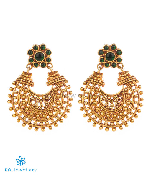Handcrafted jhumkas celebrating traditional South Indian temple jewellery
