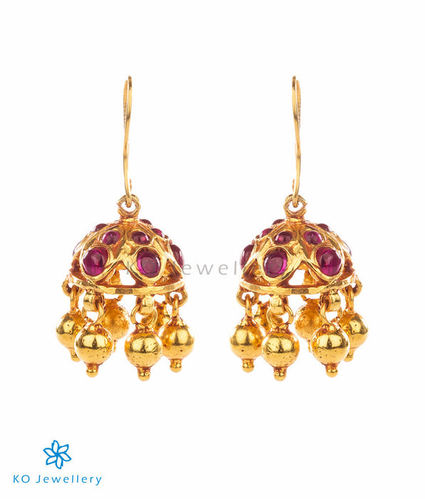 Very small and delicate gold plated temple jewellery jhumkas