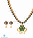 Gold plated addige silver necklace set with kempu stones