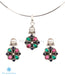 Multi-coloured gemstone necklace and earring set for work