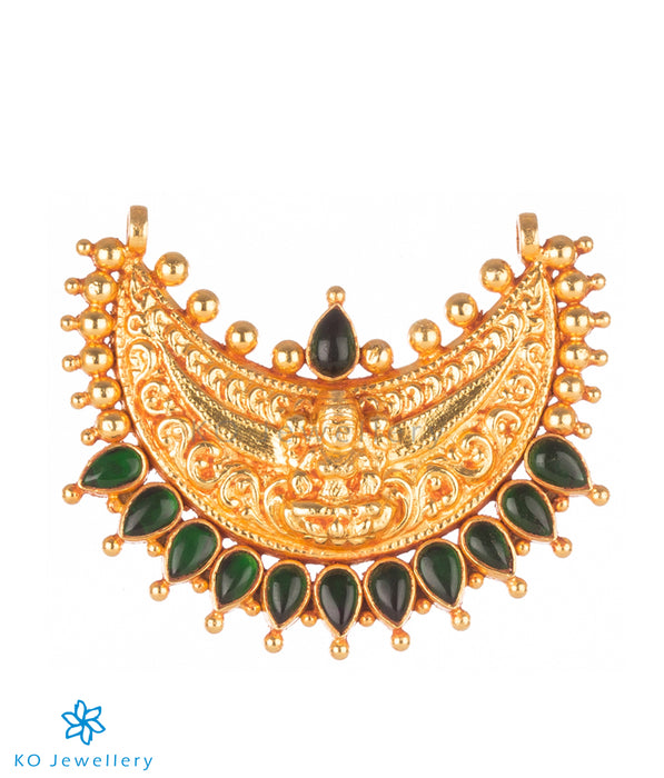 gold plated long necklace with Lakshmi pendant