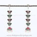Red green stones silver jhumka shop online