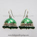 Buy online hand crafted enamel green silver jhumka for women