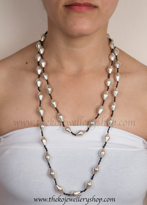 Buy online hand crafted silver beads necklace for women