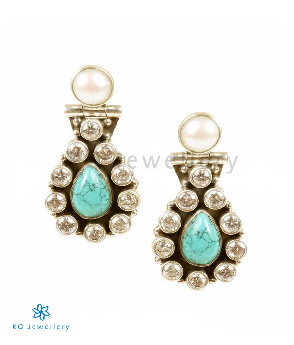 The Prateek Silver Gemstone Earring (Turquoise)