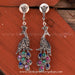 925 sterling silver peacock earrings for women