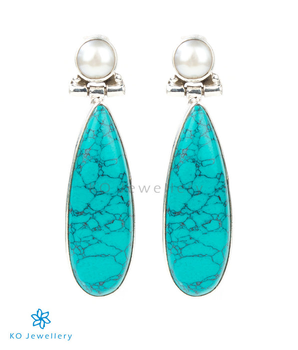 Pearl and turquoise dangling earrings online