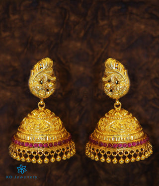 The Shristhi Nakkasi Silver Peacock Jhumka