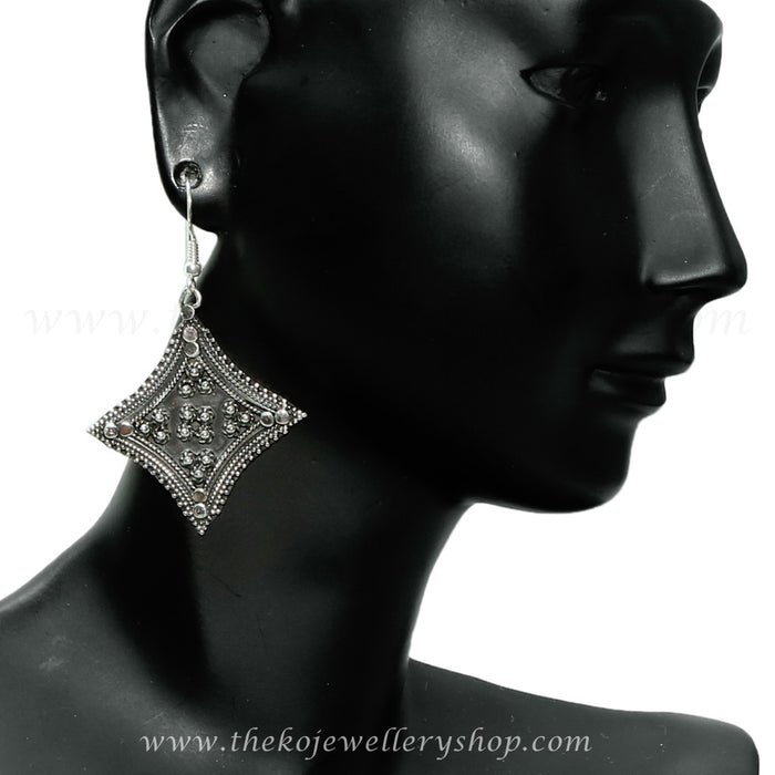 Sterling silver oxidised earrings for women