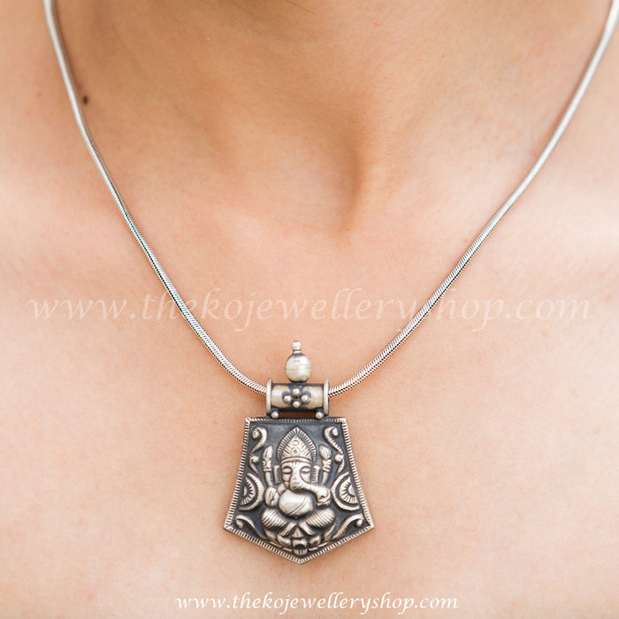 The Tarun Silver Ganesh Pendant
