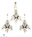 White zircon and silver pendant set online shopping India