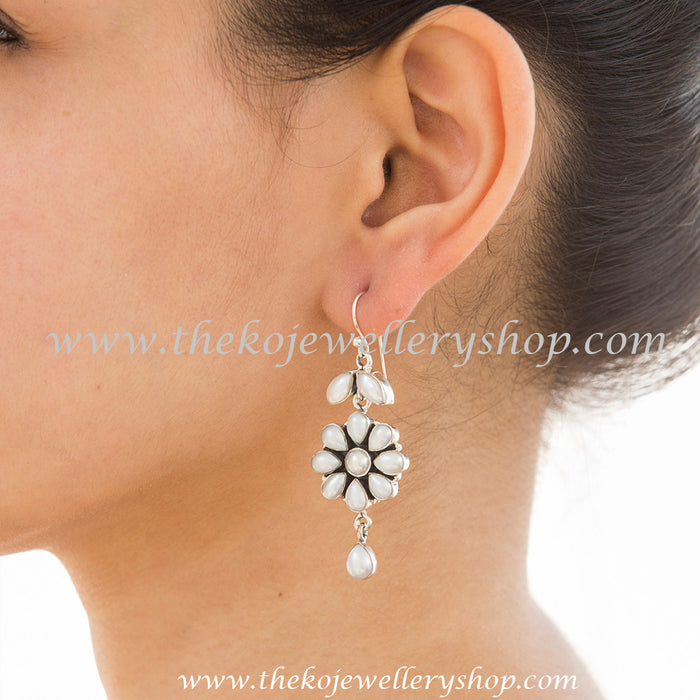 925 sterling silver pearl earrings for women