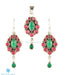 Silver and red/green zircon pendant set online shopping India