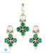 Genuine green zircon and silver pendant set online shopping India