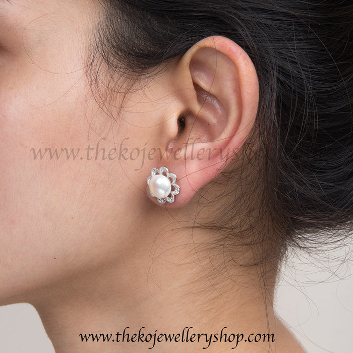 Hand crafted silver ear studs shop online