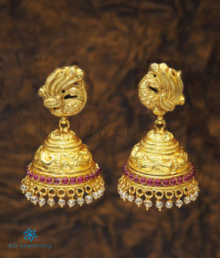 The Sanidhya Nakkasi Silver Peacock Jhumka