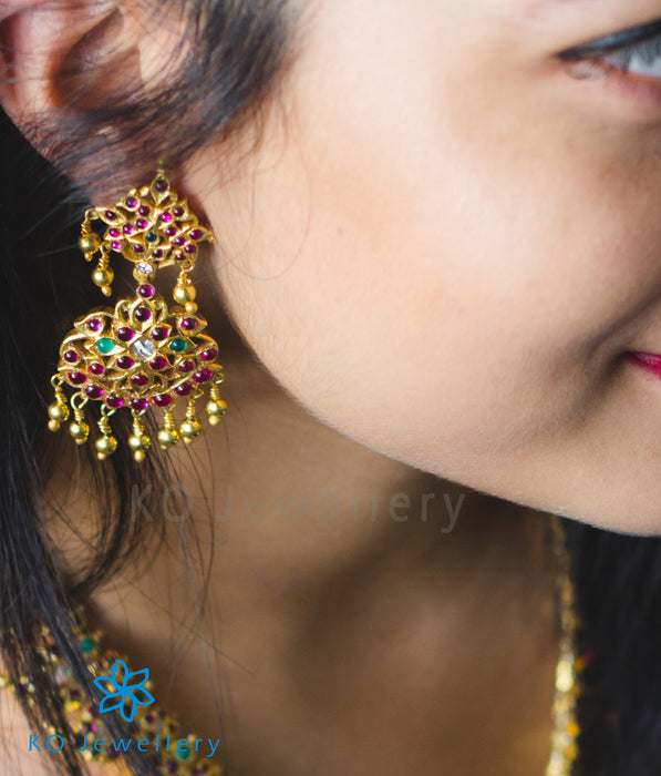 Ancient gold coated kempu earrings